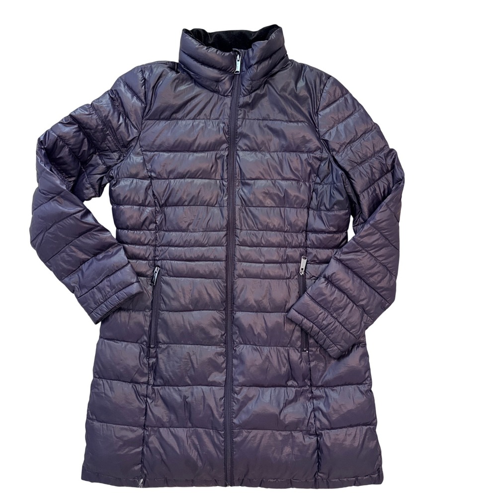 Andrew Marc Puffer Jacket Womens Large Purple Packable Lightweight Premium Down